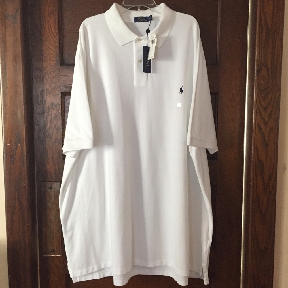 Polo Ralph Lauren 4XLT White Knit Polo Shirt